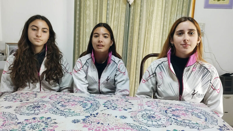 María Paz, Oriana y Emiliana de Grabeel participaron de un certamen internacional en Brasil